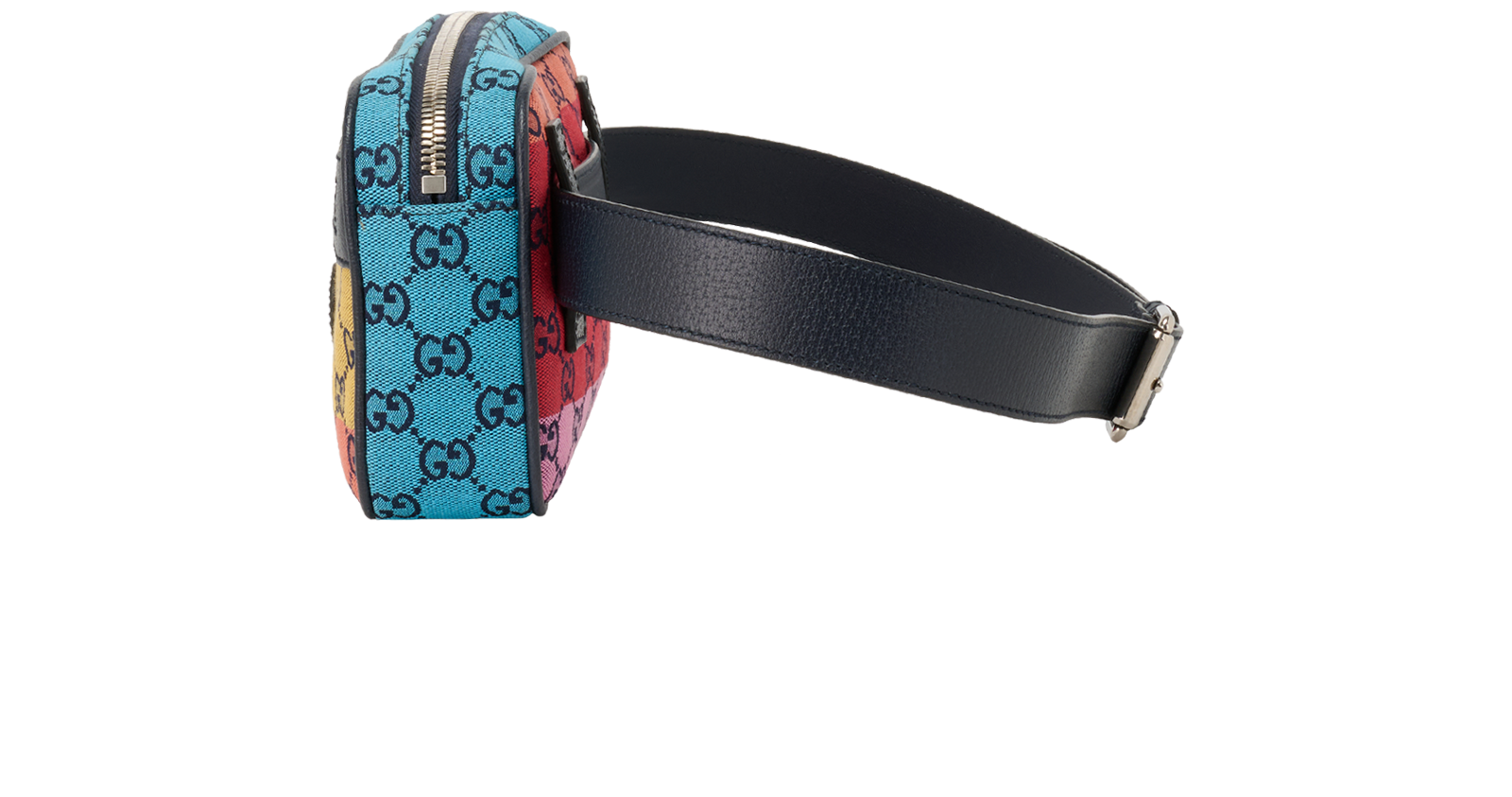 GG Belt Bag, &pound;450, Handbags, Green/Navy/Yellow, Canvas, Bottom view